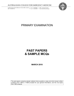 PAST PAPERS &amp; SAMPLE MCQs PRIMARY EXAMINATION