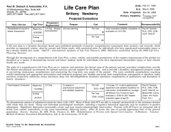 Life Care Plan Brittany   Newberry Projected Evaluations T