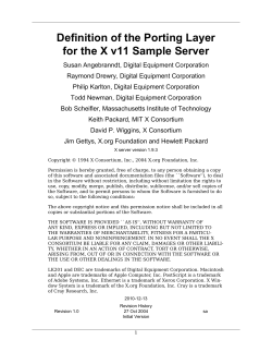 Definition of the Porting Layer for the X v11 Sample Server