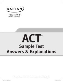 ACT Sample Test Answers &amp; Explanations ®