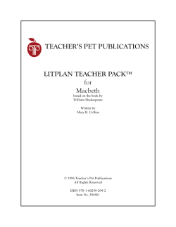 TEACHER’S PET PUBLICATIONS LITPLAN TEACHER PACK™ for Macbeth