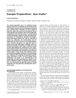 Sample Preparation: Quo Vadis? Perspectives