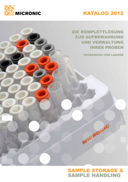 Katalog 2012 sample storage &amp; sample handling die KomplettlÖsUng