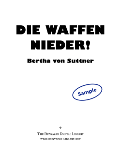 DIE WAFFEN NIEDER! Bertha von Suttner 