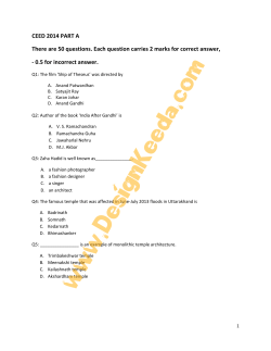 CEED 2014 PART A - 0.5 for incorrect answer.