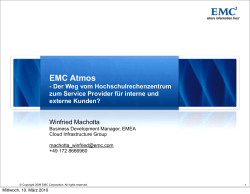 EMC Atmos - Der Weg vom Hochschulrechenzentrum externe Kunden?