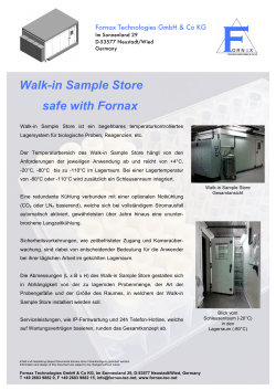 Walk-in Sample Store safe with Fornax Fornax Technologies GmbH &amp; Co KG