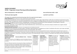 SAMPLE DOCUMENT  CDYSB – Programme Contact Planning and Recording System