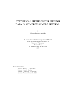 STATISTICAL METHODS FOR MISSING DATA IN COMPLEX SAMPLE SURVEYS