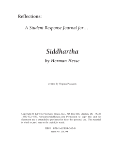Siddhartha Reflections: A Student Response Journal for… by Herman Hesse