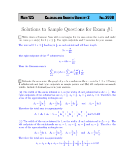 Solutions to Sample Questions for Exam #1