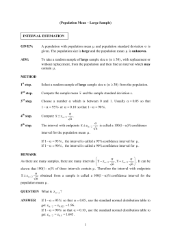µ  and population standard deviation A population with population mean is