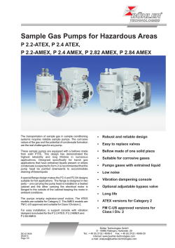 Sample Gas Pumps for Hazardous Areas P 2.2-ATEX, P 2.4 ATEX,