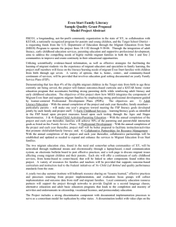 Even Start Family Literacy Sample Quality Grant Proposal Model Project Abstract