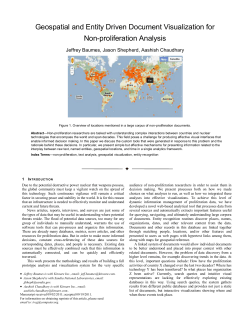 Geospatial and Entity Driven Document Visualization for Non-proliferation Analysis