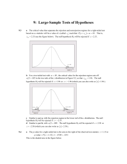 9:  Large-Sample Tests of Hypotheses ( )