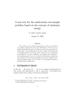 A new test for the multivariate two-sample energy G. Zech