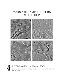 MARS 2005 SAMPLE RETURN WORKSHOP LPI Technical Report Number 97-01
