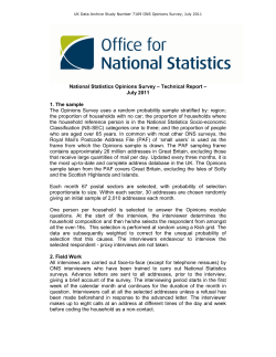 National Statistics Opinions Survey – Technical Report – July 2011