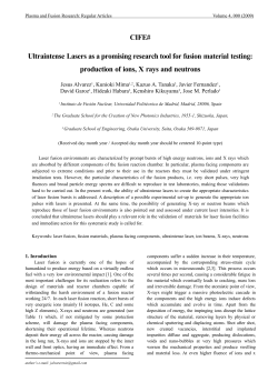 CIFE# Ultraintense Lasers as a promising research tool for fusion material... production of ions, X rays and neutrons