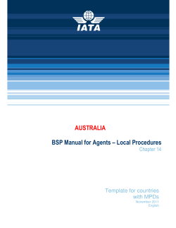 BSP Manual for Agents – Local Procedures  AUSTRALIA Chapter 14