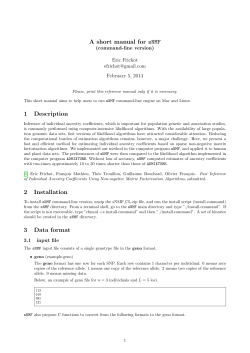 A short manual for sNMF (command-line version) Eric Frichot