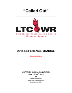 “Called Out” 2014 REFERENCE MANUAL  Second Edition
