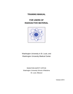 TRAINING MANUAL  FOR USERS OF RADIOACTIVE MATERIAL