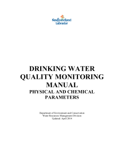 DRINKING WATER QUALITY MONITORING MANUAL