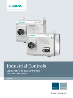 Siemens SIRIUS MCU Motor Starters Manual