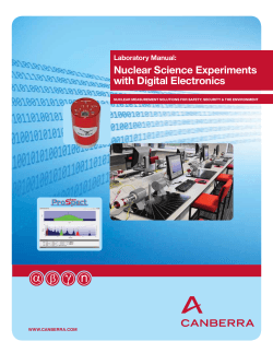Nuclear Science Experiments with Digital Electronics Laboratory manual: www.CANBERRA.Com