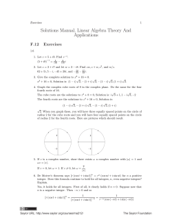 Solutions Manual, Linear Algebra Theory And Applications F.12 Exercises