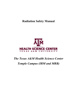 Radiation Safety Manual The Texas A&amp;M Health Science Center