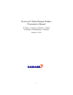 K 7 Finite Element Toolbox Programmers Manual ASKADE