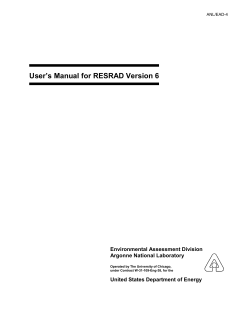 User’s Manual for RESRAD Version 6 Environmental Assessment Division Argonne National Laboratory