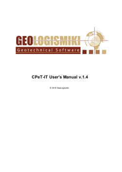 CPeT-IT User's Manual v.1.4 © 2014 GeoLogismiki
