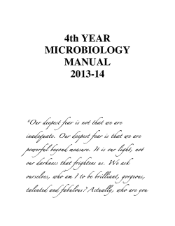 4th YEAR MICROBIOLOGY MANUAL