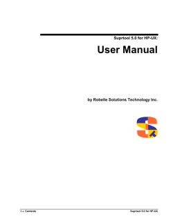 User Manual Suprtool 5.0 for HP-UX:  by Robelle Solutions Technology Inc.