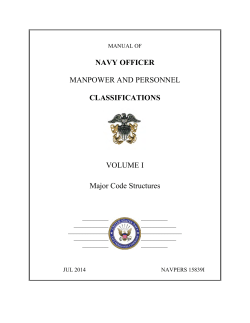 NAVY OFFICER CLASSIFICATIONS MANPOWER AND PERSONNEL VOLUME I