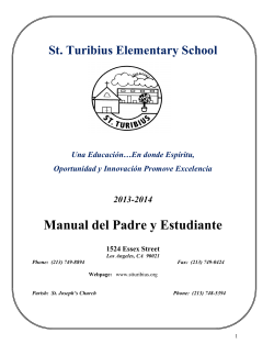 Manual del Padre y Estudiante  St. Turibius Elementary School 2013-2014