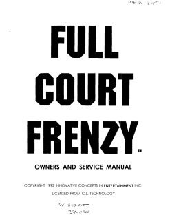OWNERS AND SERVICE MANUAL COPYRIGHT 1992 INNOVATIVE CONCEPTS IN INC.