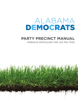 Party Precinct Manual Alabama Democrats Get out the Vote