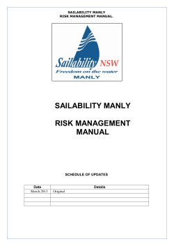 SAILABILITY MANLY RISK MANAGEMENT MANUAL