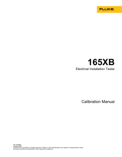 165XB  Calibration Manual Electrical Installation Tester