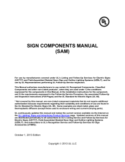 SIGN COMPONENTS MANUAL (SAM)