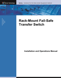 Rack-Mount Fail-Safe Transfer Switch Installation and Operations Manual
