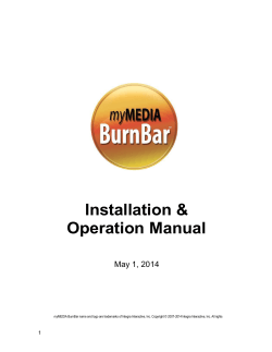 Installation &amp; Operation Manual May 1, 2014