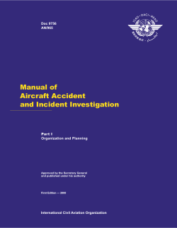 Manual of Aircraft Accident and Incident Investigation Doc 9756