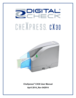 CheXpress CX30 User Manual April 2014_Rev 042914