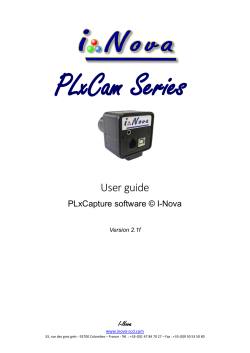 PLxCam Series User guide  PLxCapture software © I-Nova